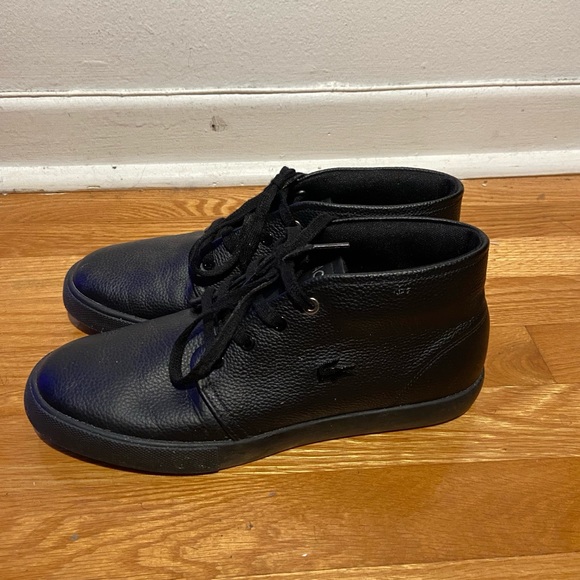 Lacoste Men’s Black Laced Leather ASPARTA Sneaker Shoes Clean Dress Shoes - Picture 4 of 6